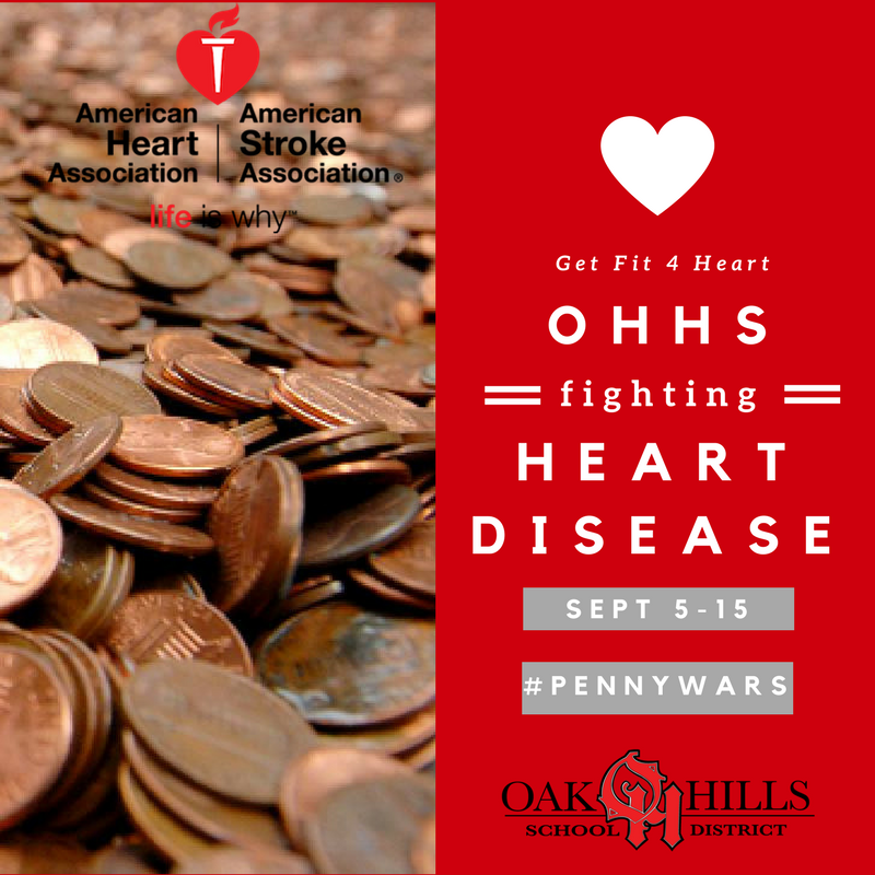 image of pennies and information to donate to American Heart Association